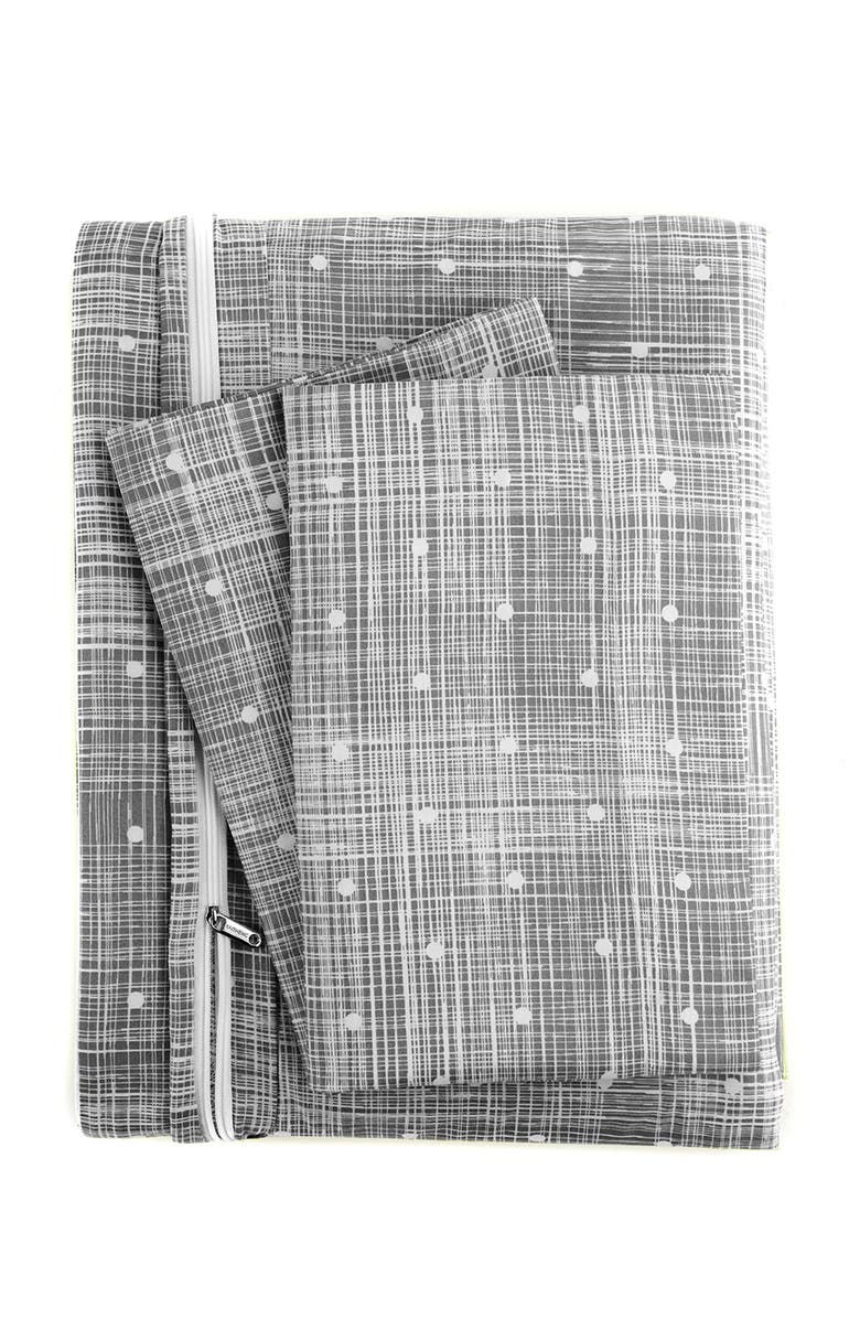 HOMESPUN IENJOY HOME Premium Ultra Soft Polka Dot Pattern 3-Piece Duvet Cover Set, Alternate, color, Gray