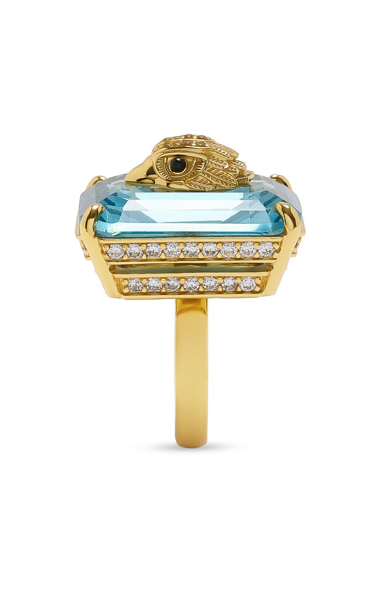 Kurt Geiger London Eagle Head Crystal Cocktail Ring, Alternate, color, 