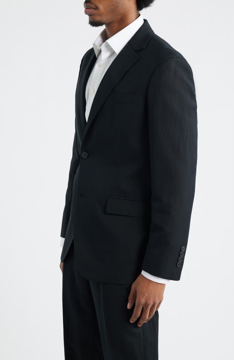 Open Edit Slim Fit Solid Linen Blend Sport Coat, Alternate, color, Black