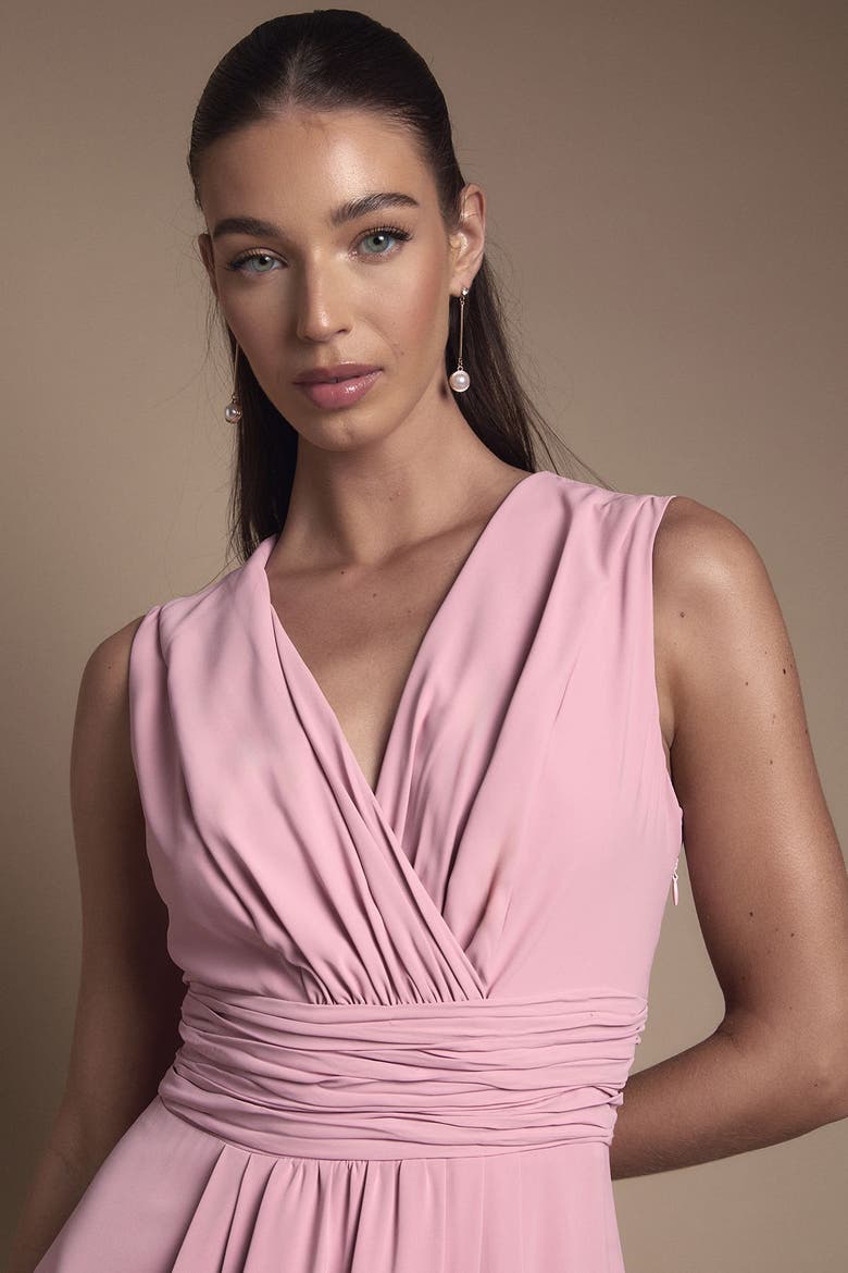 V-Neck Wrap Maxi Dress, Alternate, color, Antique Rose