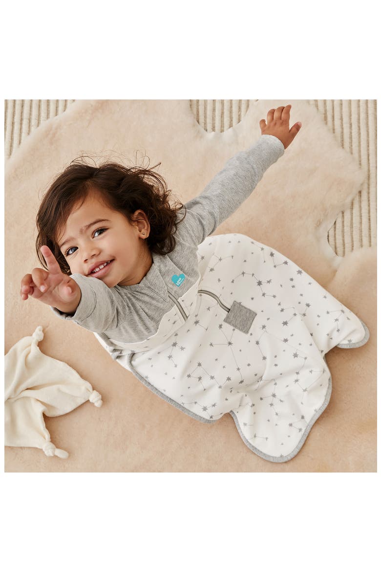 Long Sleeve Organic Cotton Sleep Bag, Alternate, color, STELLAR WHITE