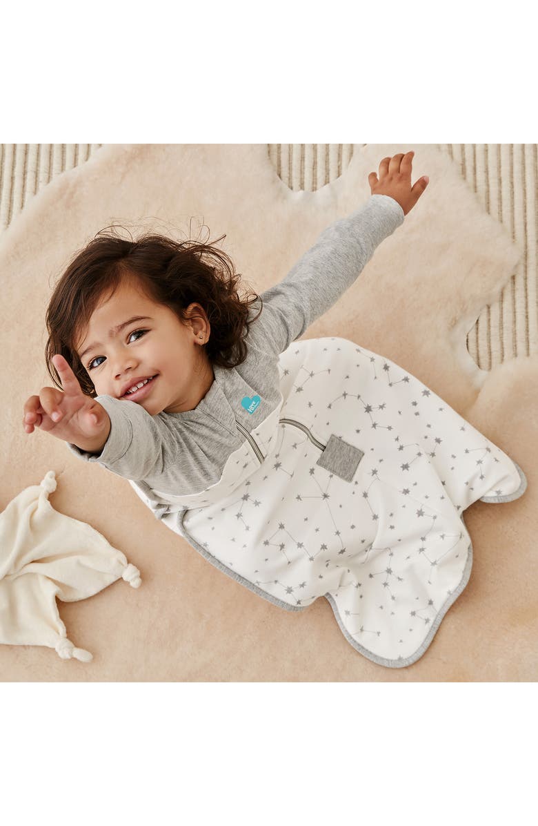 LOVE TO DREAM Long Sleeve Organic Cotton Sleep Bag, Alternate, color, Stellar White