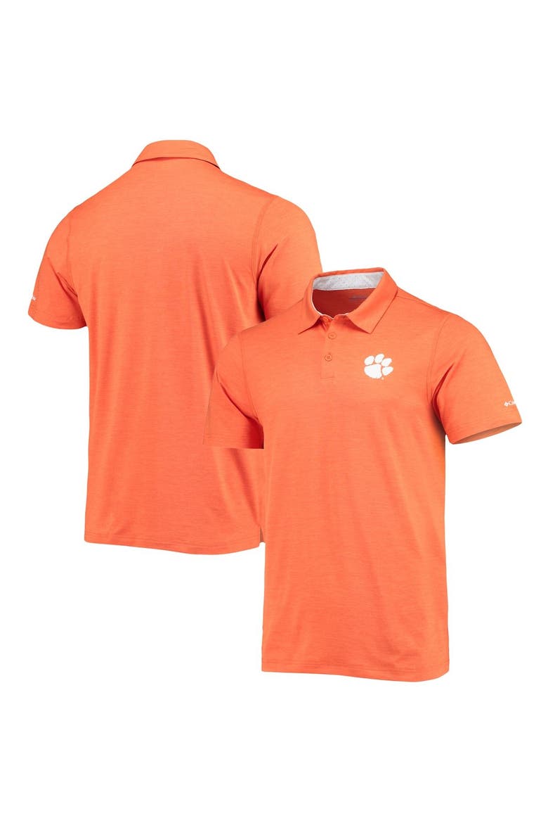 Men's Columbia Orange Clemson Tigers Tech Trail Omni-Shade Polo, Main, color, Orange