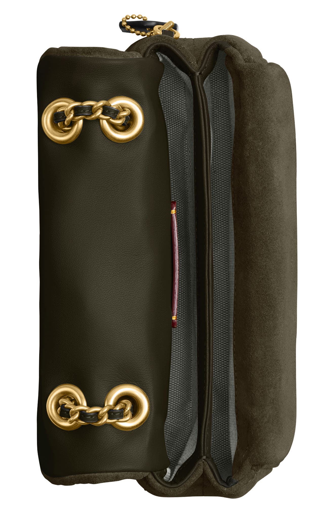 COACH Tabby 20 Quilted Suede Convertible Shoulder Bag, Alternate, color, B4/ Olive