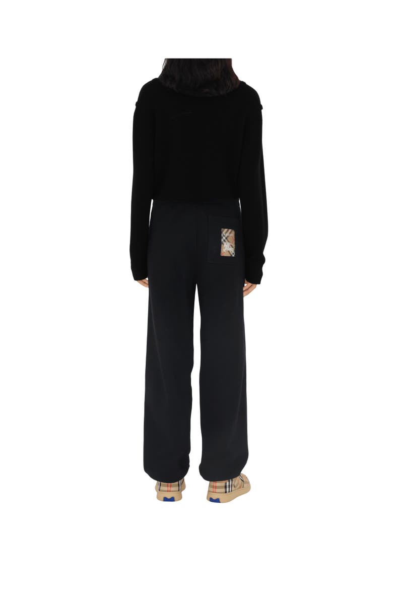 Check Label Cotton Jogging Pants, Alternate, color, Black