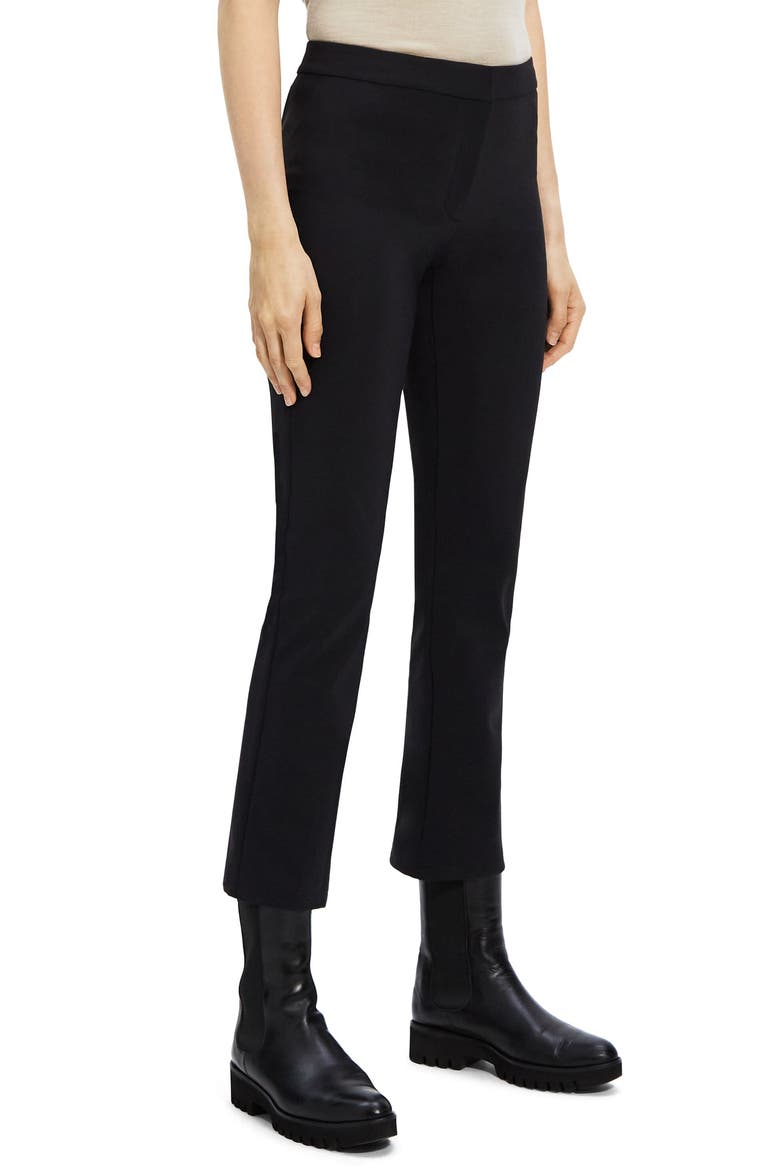 Slim Kick Crop Pants, Alternate, color, BLACK