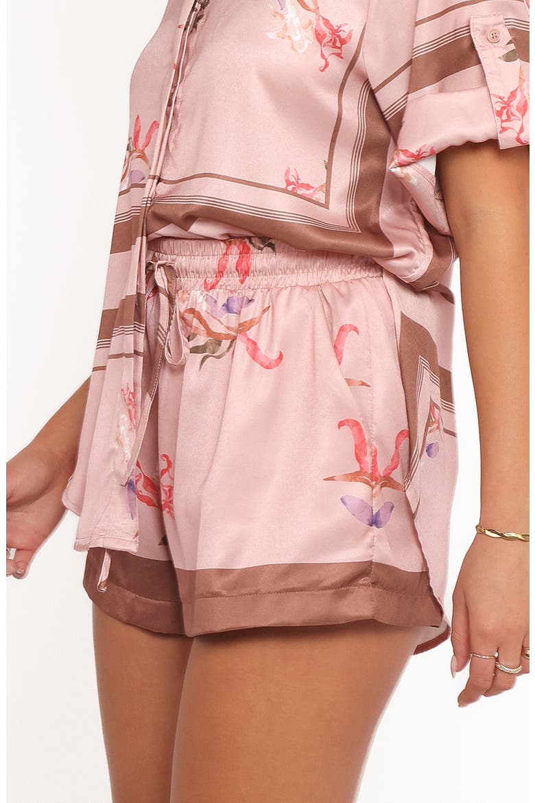 Lara Floral Print Shorts, Alternate, color, PINK COCOA