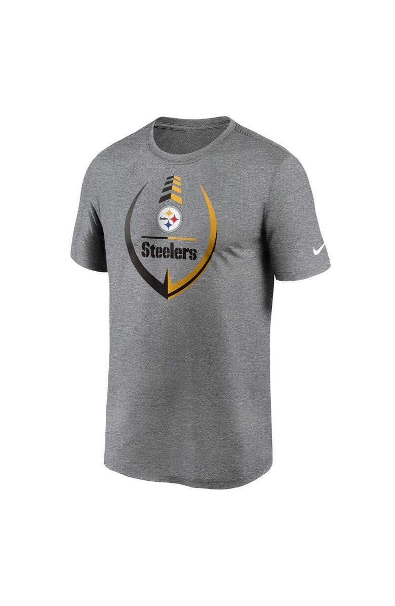 Nike Men's Nike Heathered Gray Pittsburgh Steelers Icon Legend Performance T-Shirt, Alternate, color, Heather Gray