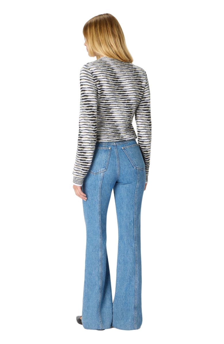 Missoni Mock Neck Sweater With Flame Pattern, Alternate, color, Black & Grey