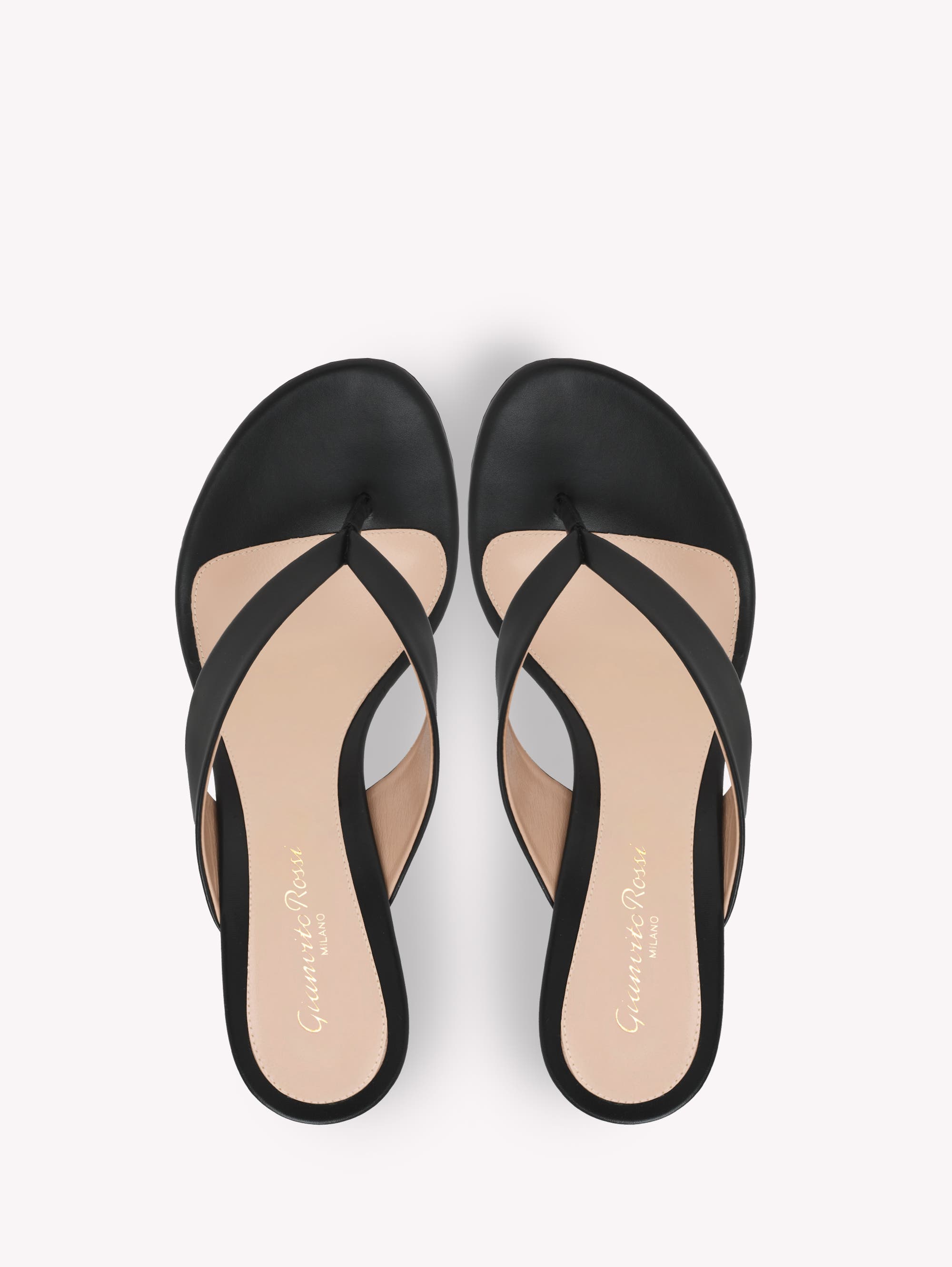 Gianvito Rossi Sofia Thong Mule, Alternate, color, Black Calf Leather