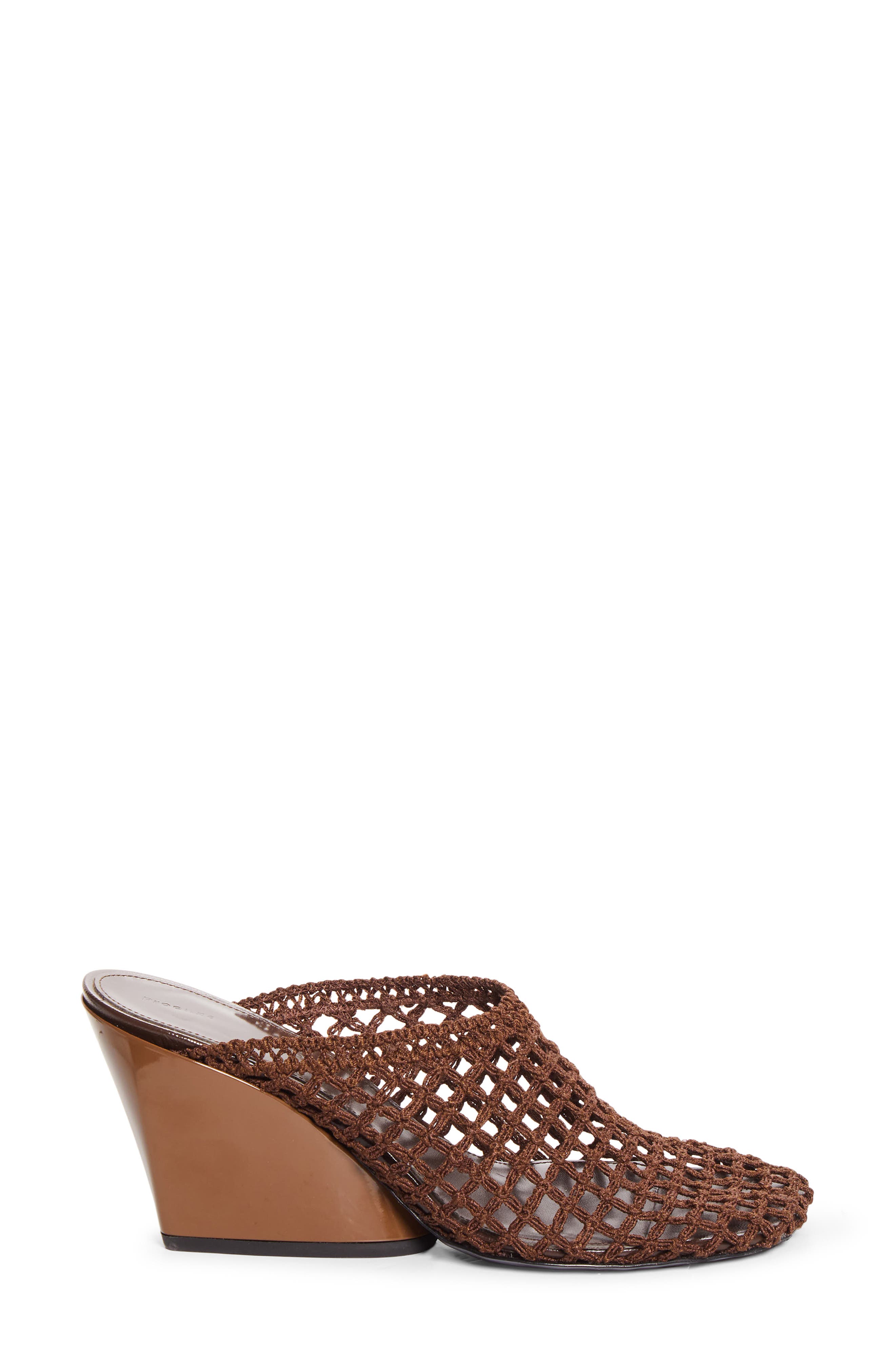 Slant Crochet Wedge Mule, Alternate, color, MUSHROOM