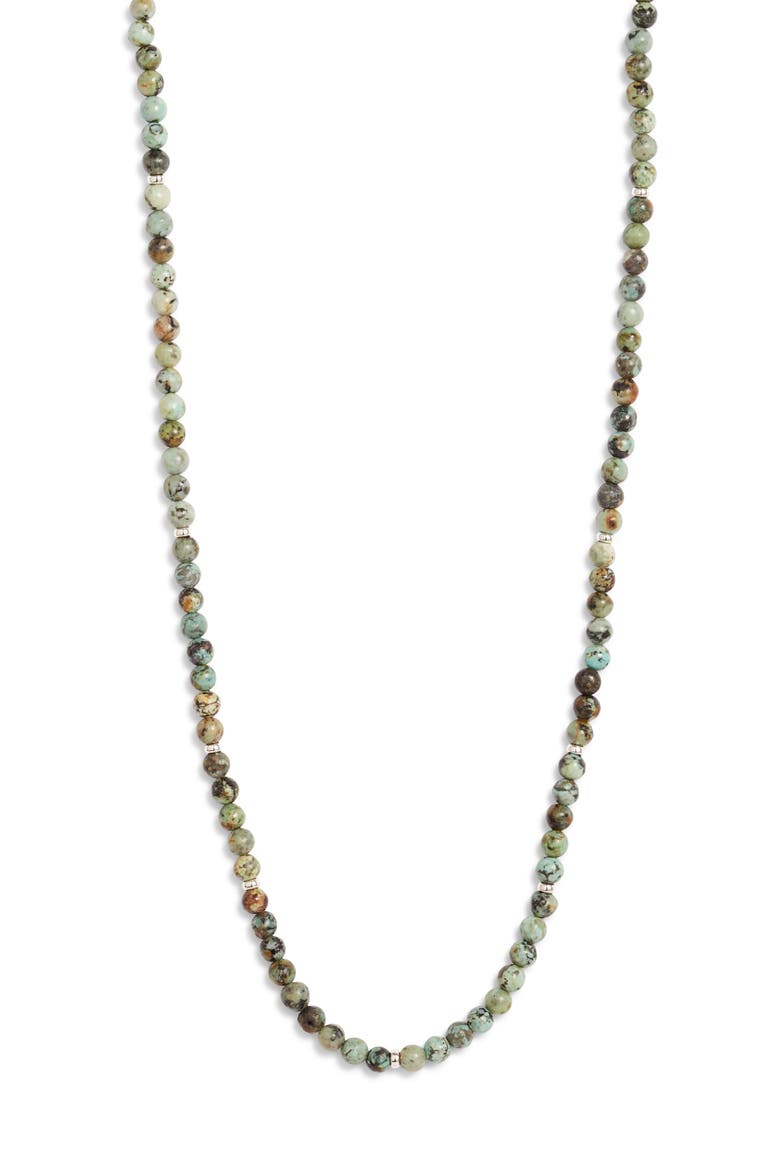 Men's Beaded Necklace, Main, color, TURQUOISE