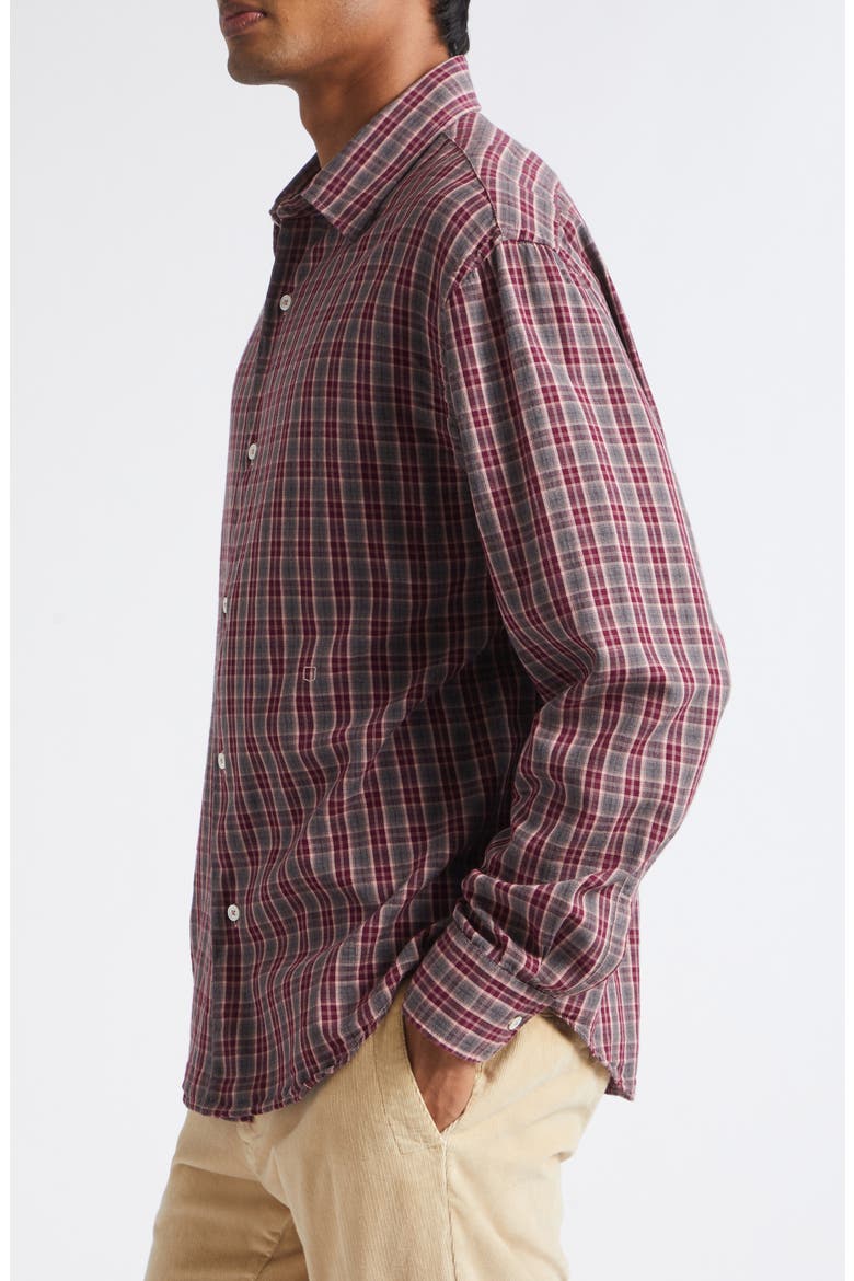 Boxy Plaid Button-Up Shirt, Alternate, color, FADED ROSE