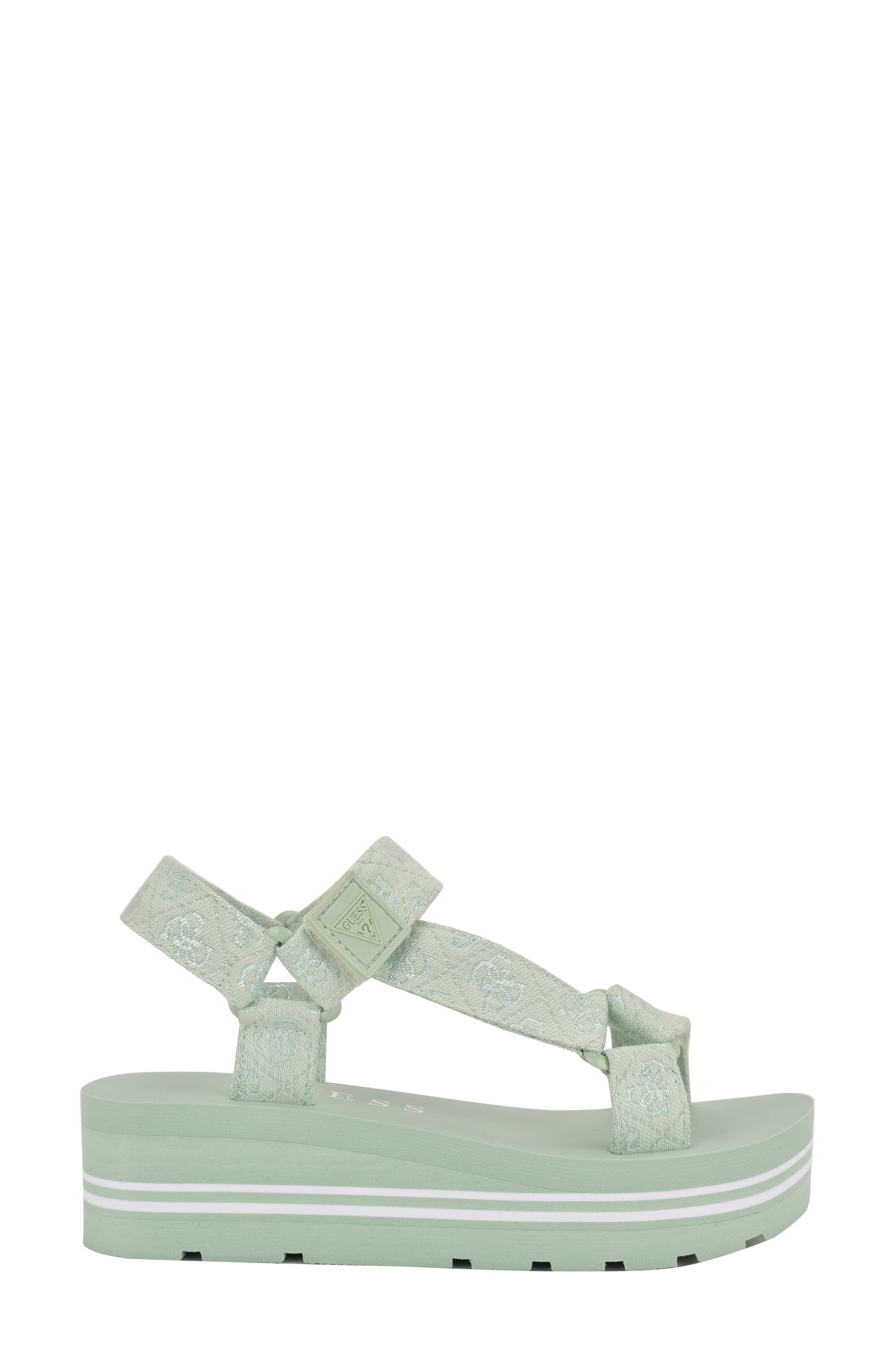GUESS Avin Platform Sandal, Alternate, color, Light Green