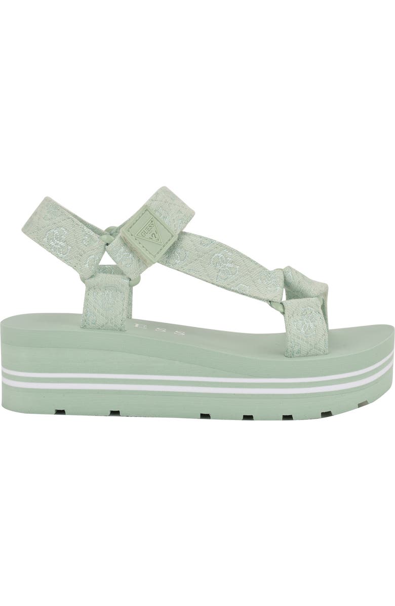 GUESS Avin Platform Sandal, Alternate, color, Light Green