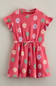 Tucker + Tate Kids' Print Flutter Sleeve Fleece Dress