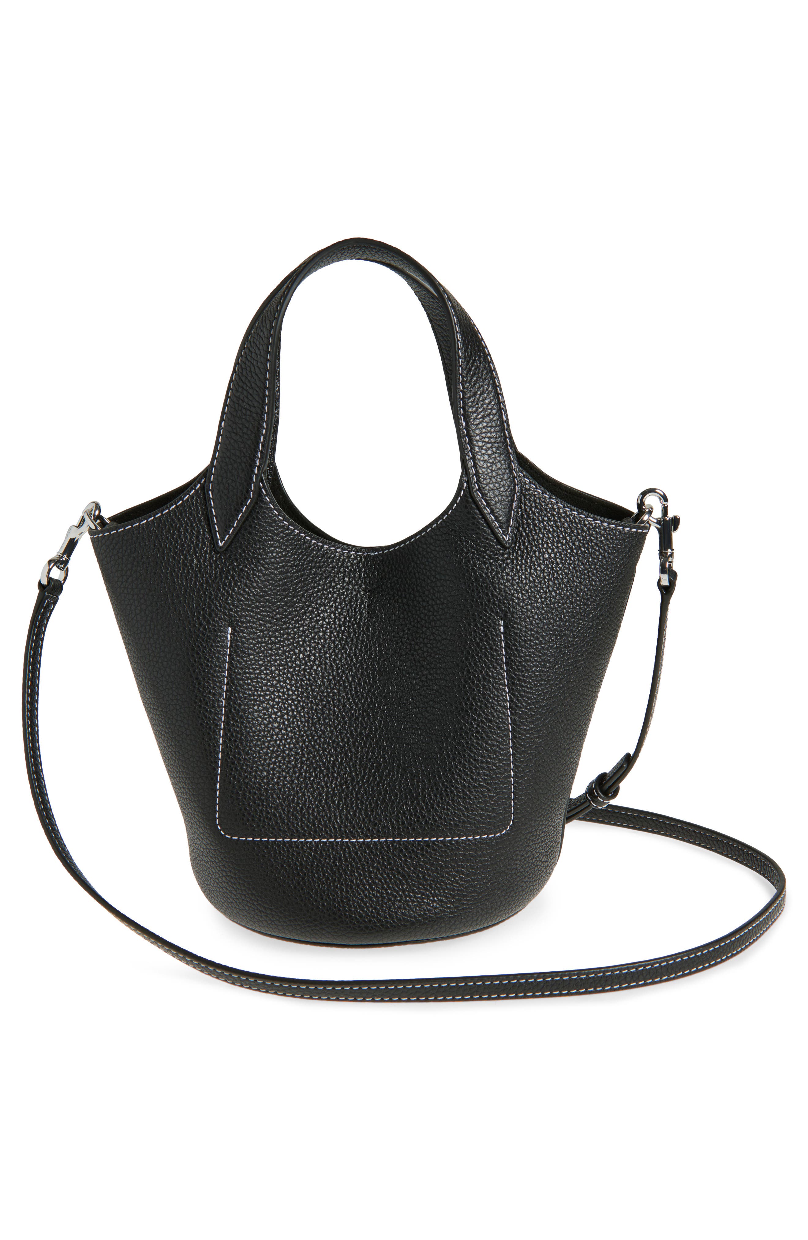 Veronica Beard Anchor Bucket Crossbody Bag, Alternate, color, Black