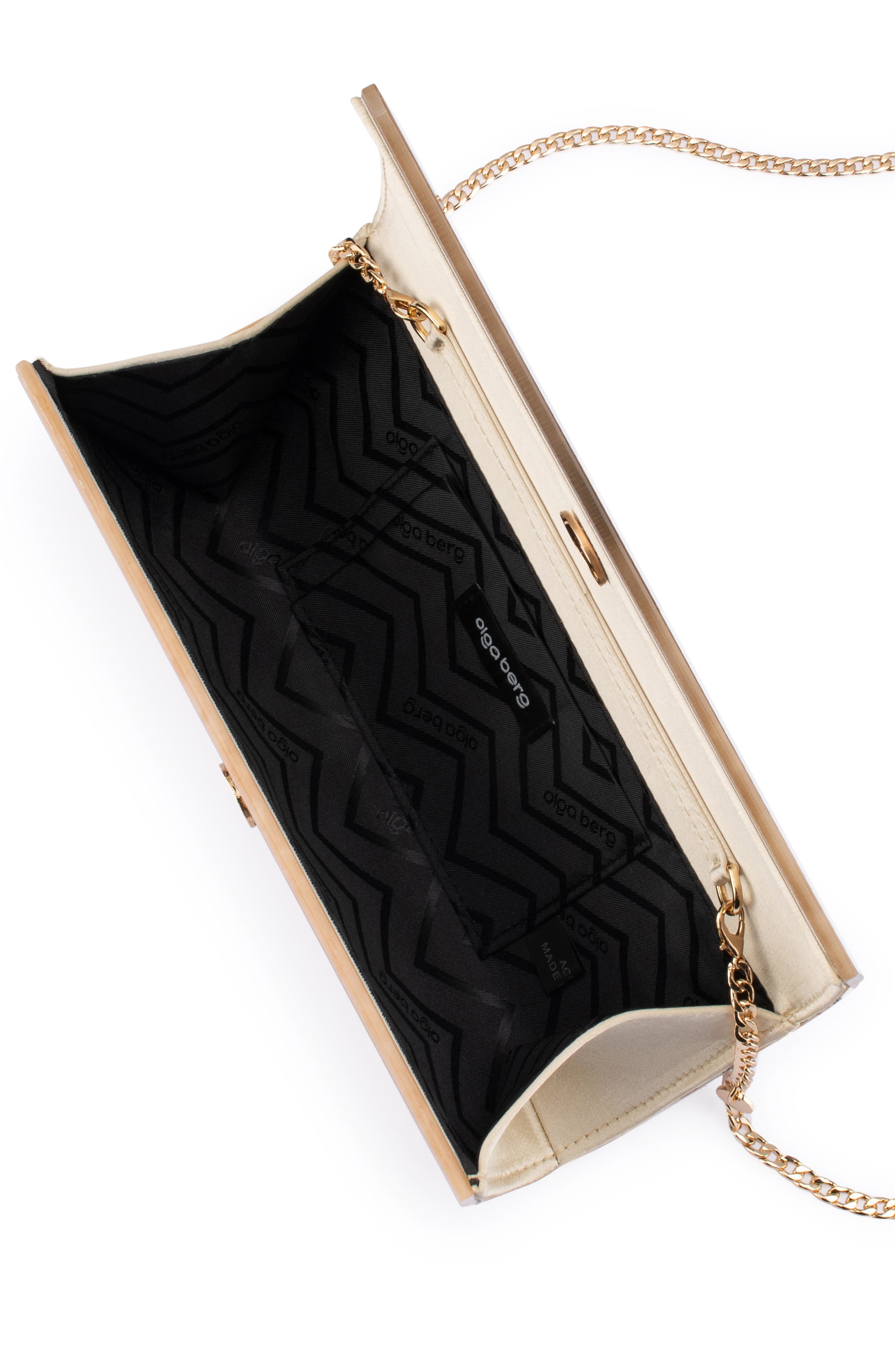 Olga Berg Clara Acrylic Clutch, Alternate, color, Natural