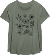 Lost Gods Women's Lost Gods Flower and Plants Grid Graphic T-Shirt