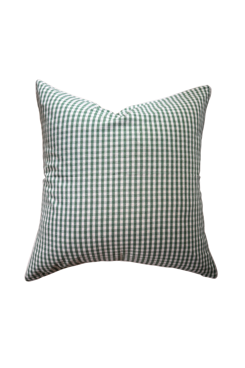 Gingham Pillow Cover - Cover Only, Alternate, color, Olive - 26 x 26