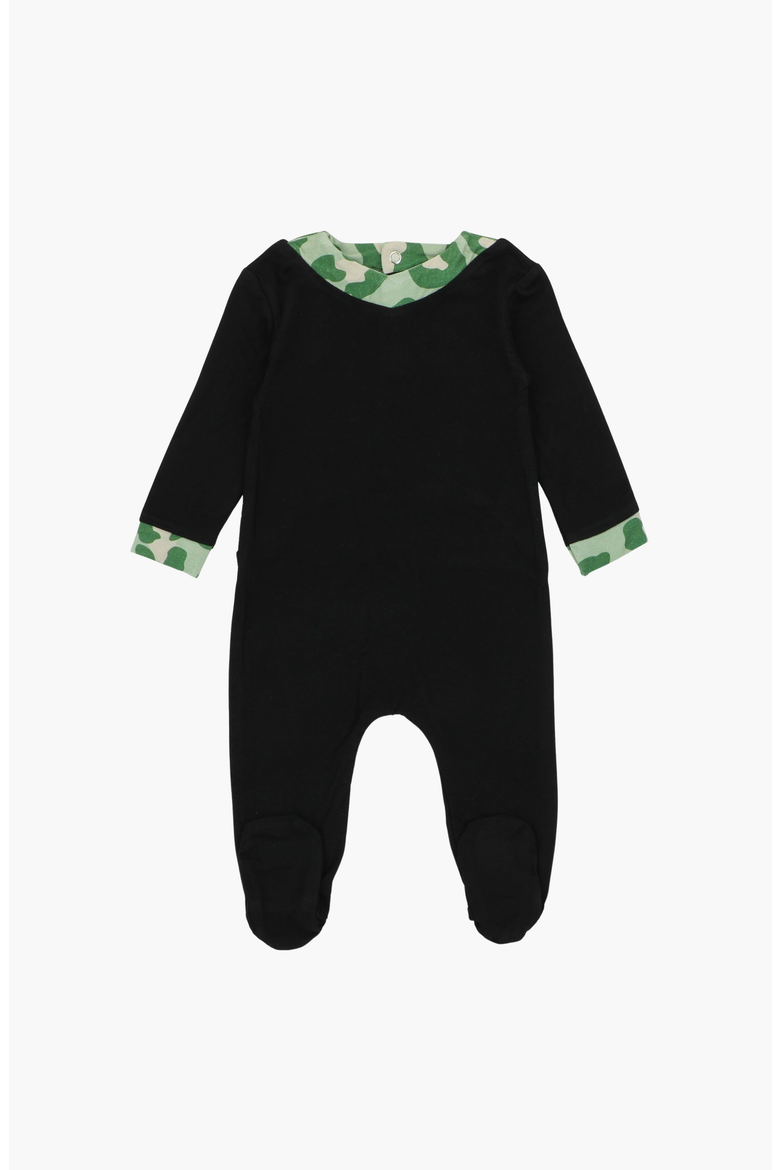 Leopard Boy Footie, Main, color, Black / Green
