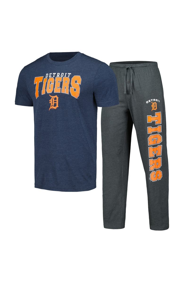CONCEPTS SPORT Men's Concepts Sport Charcoal/Navy Detroit Tigers Meter T-Shirt & Pants Sleep Set, Main, color, 
