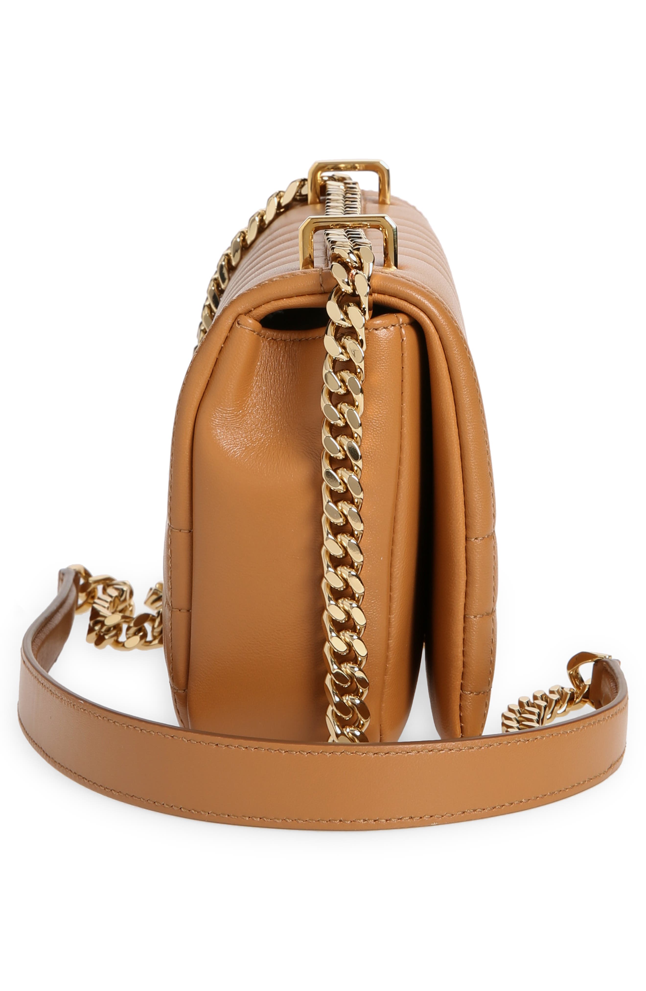 Small Lola TB Quilted Leather Shoulder Bag, Alternate, color, MARPLE BROWN
