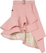 Burberry Ruffled Gabardine Trench Skirt