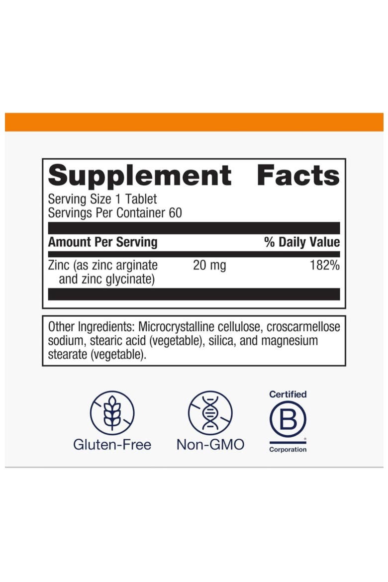 Zinc A.G. Highly Absorbable Immune Support Supplement 60 Tablets, Alternate, color, None