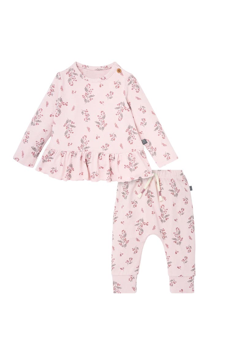Peplum Top And Pants Set, Main, color, Blush