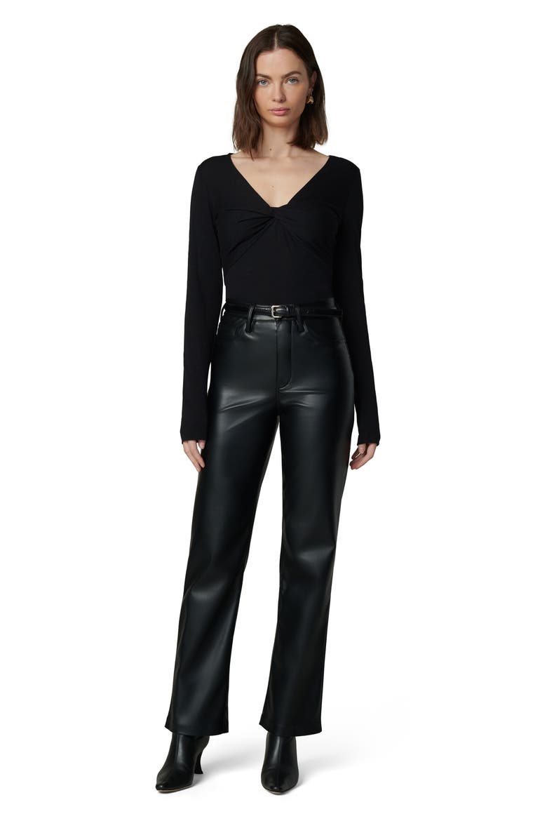 Ava Twist V-Neck Long Sleeve Top, Alternate, color, BLACK