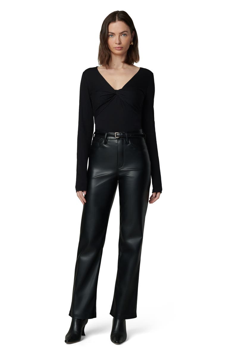 Joe's Ava Twist V-Neck Long Sleeve Top, Alternate, color, Black