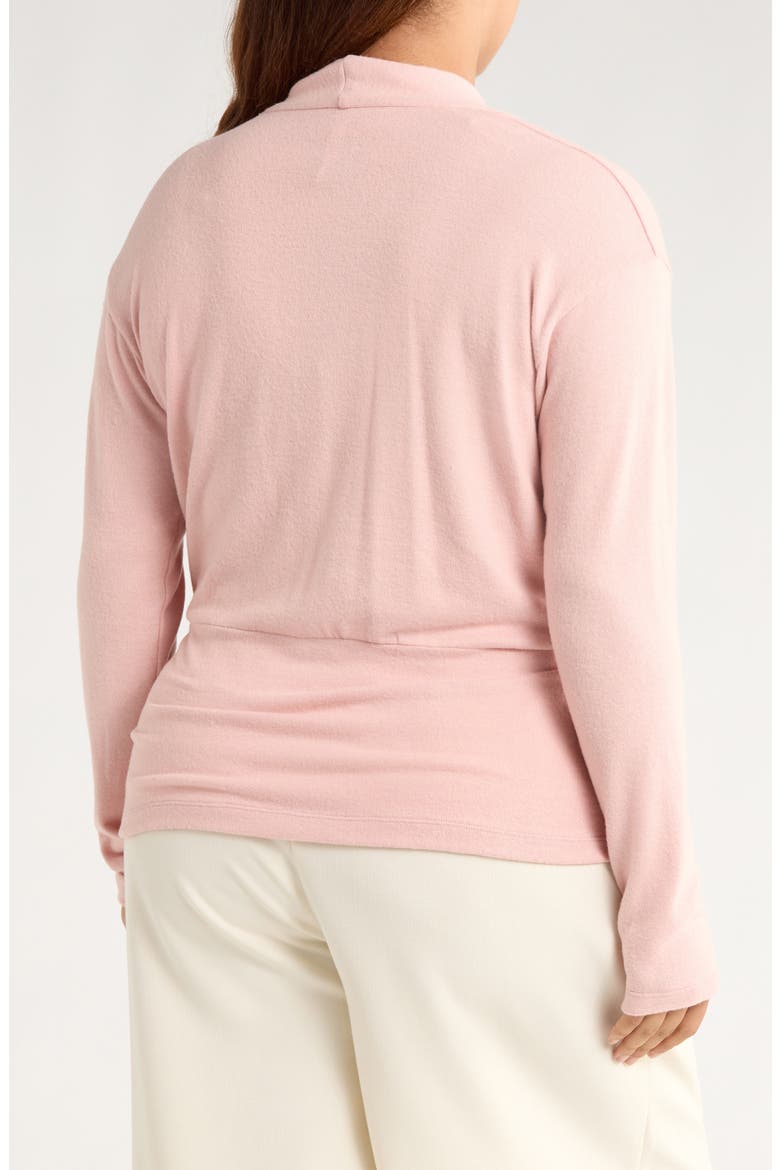 Surplice V-Neck Long Sleeve Top, Alternate, color, BLUSH