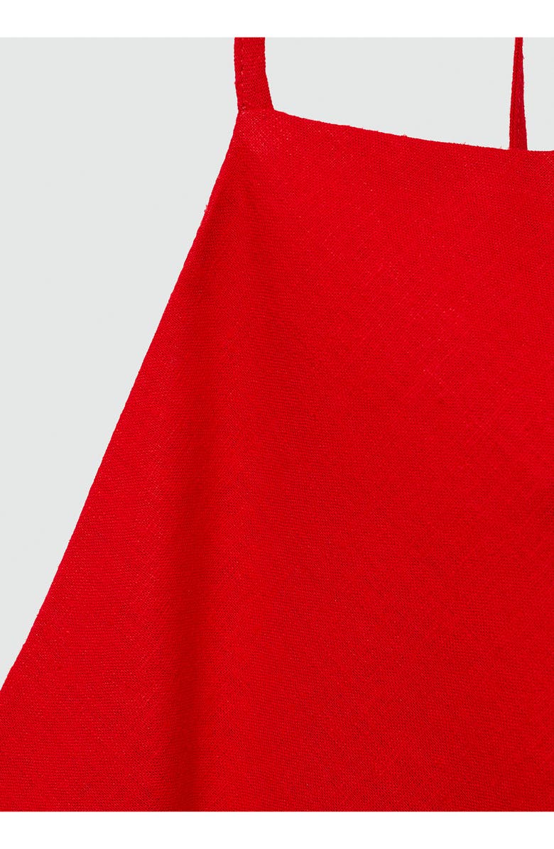 MANGO Halter Linen Blend Maxi Dress, Alternate, color, Red