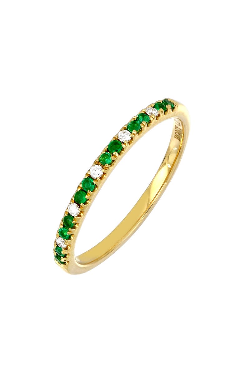 Bony Levy El Mar Emerald & Diamond Stacking Ring, Main, color,