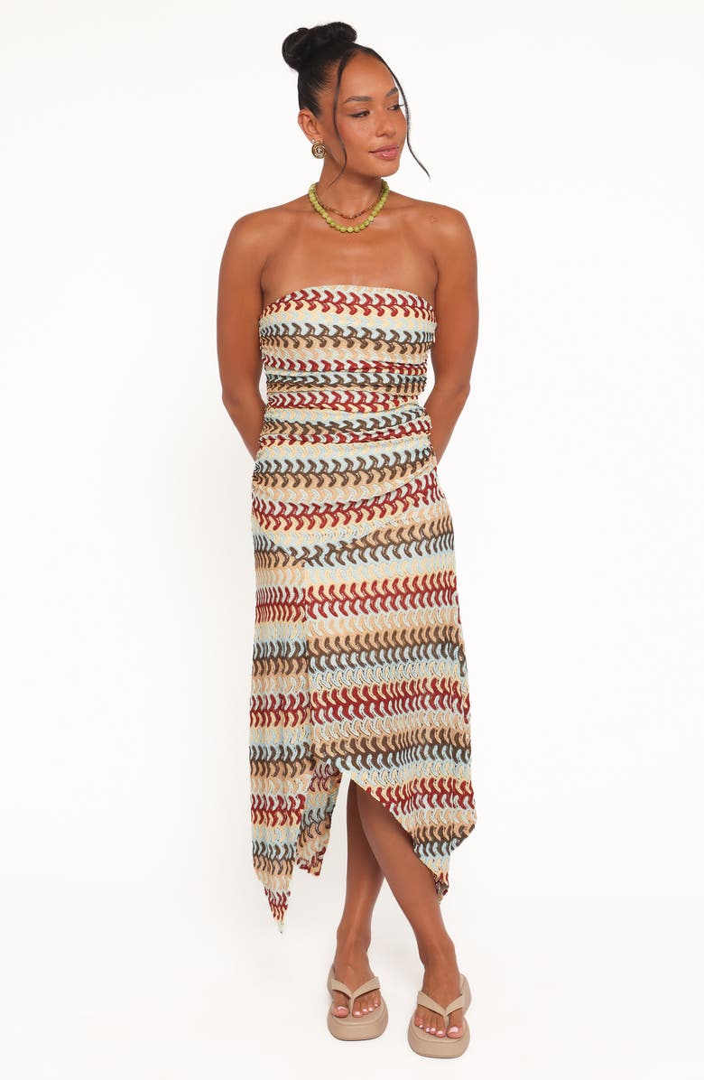 Petal & Pup Navia Embroidered Strapless Maxi Dress, Alternate, color, Multi Stripe