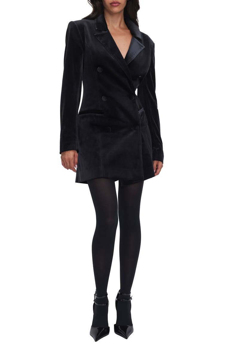 good american velvet blazer mini dress Good American Velvet Blazer Mini Dress
