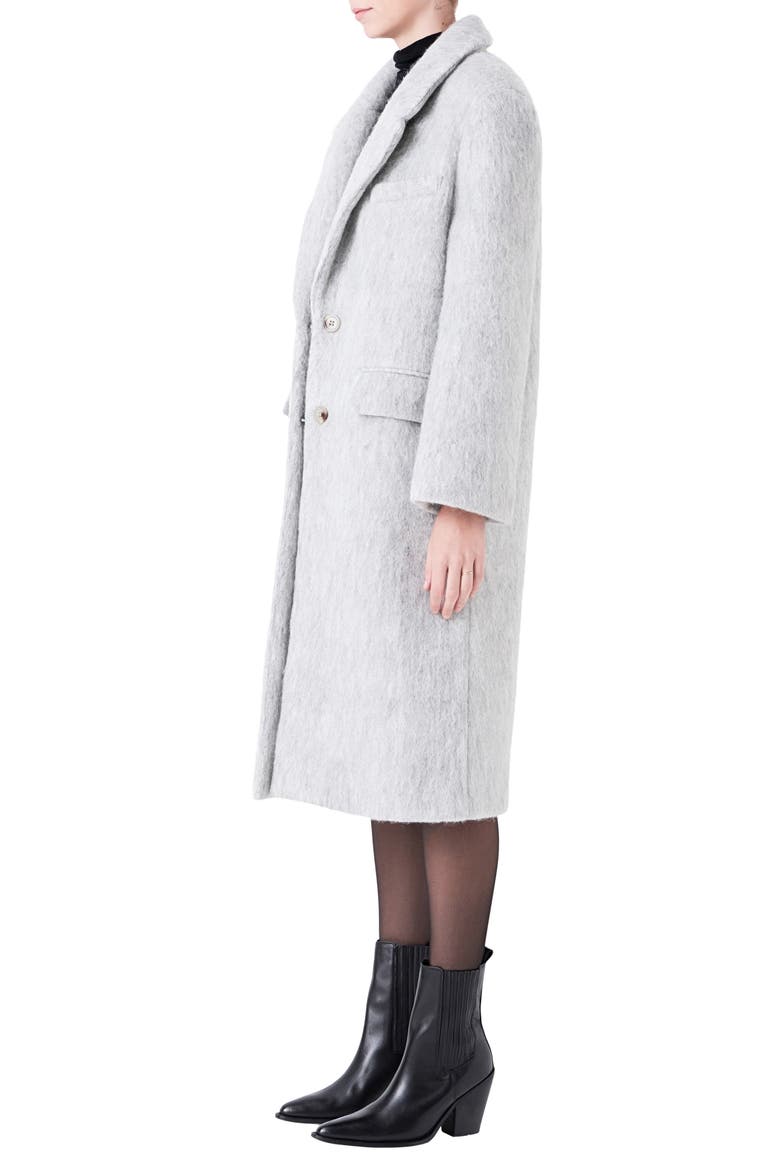 Oversize Longline Wool Blend Coat, Alternate, color, HEATHER GREY