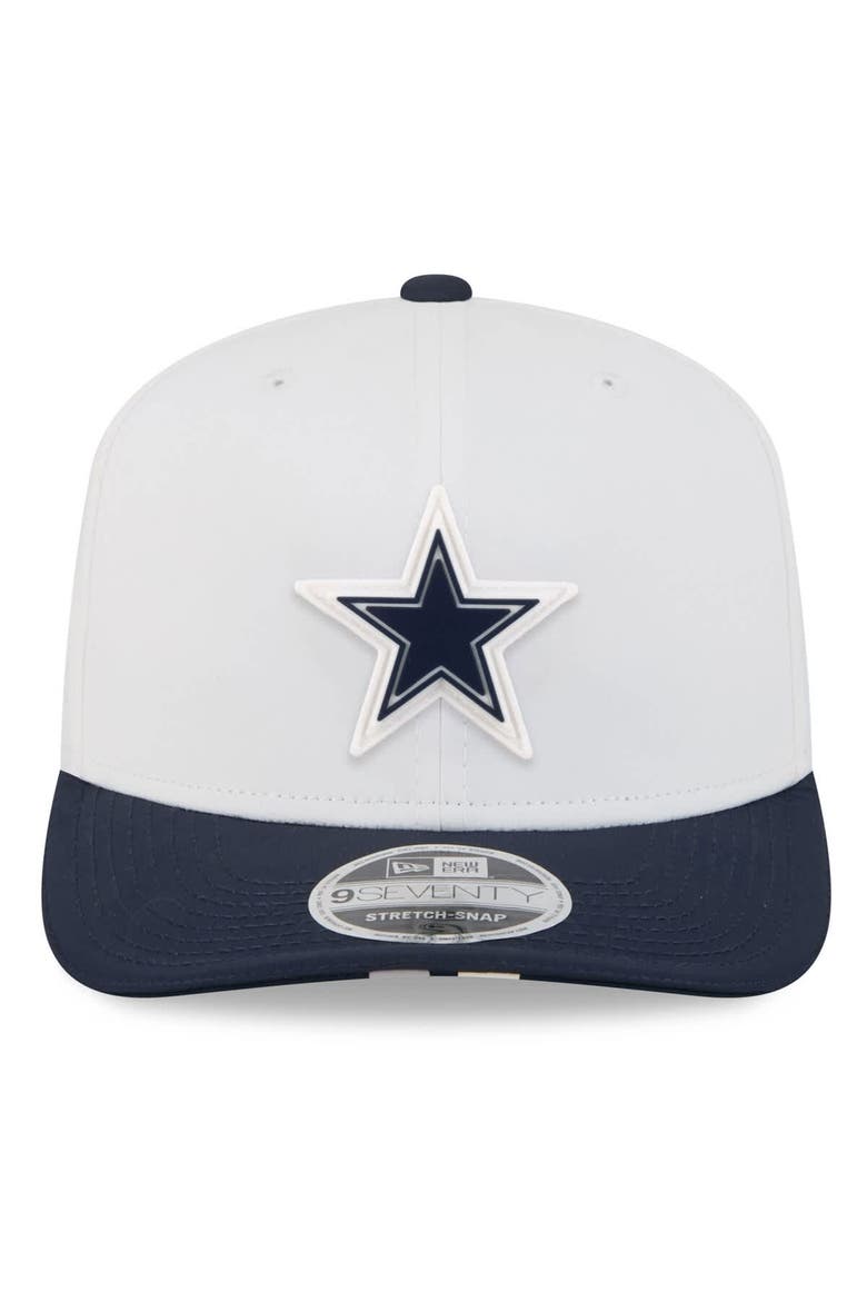 Men's New Era  White/Navy Dallas Cowboys 2025 NFL Training Camp 9SEVENTY Adjustable Hat, Alternate, color, White