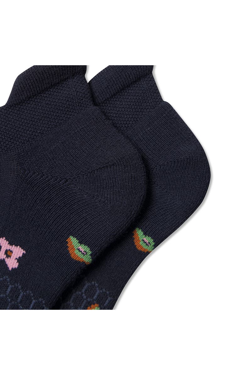 Bombas Tossed Flowers Cushioned Cotton Blend Ankle Socks, Alternate, color, Midnight Navy