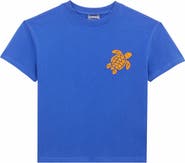 Vilebrequin Kids' Embroidered Turtle Cotton T-Shirt