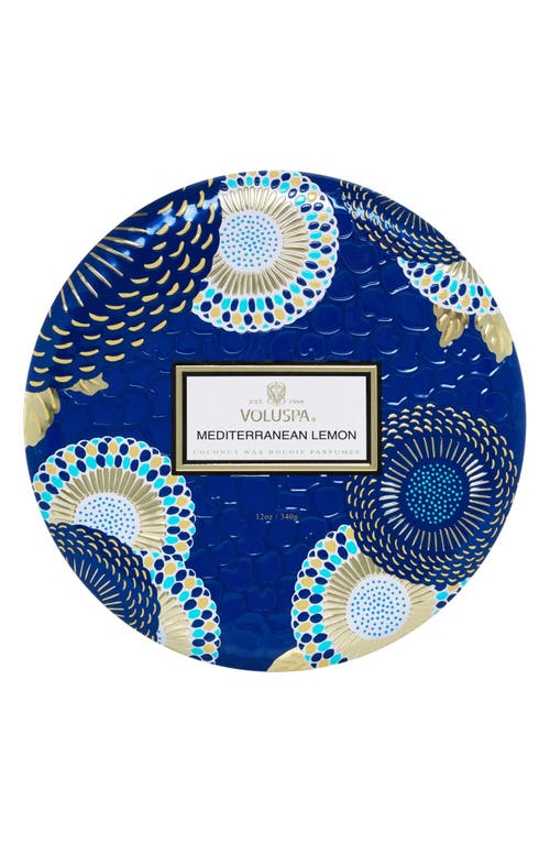 Voluspa Mediterranean Lemon Three-wick Tin Candle