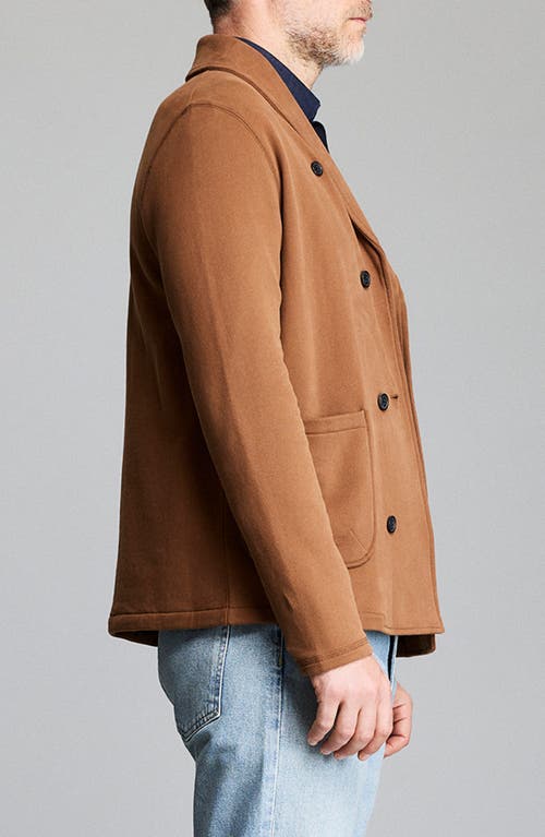 Billy Reid John Shawl Collar French Terry Jacket In Brown