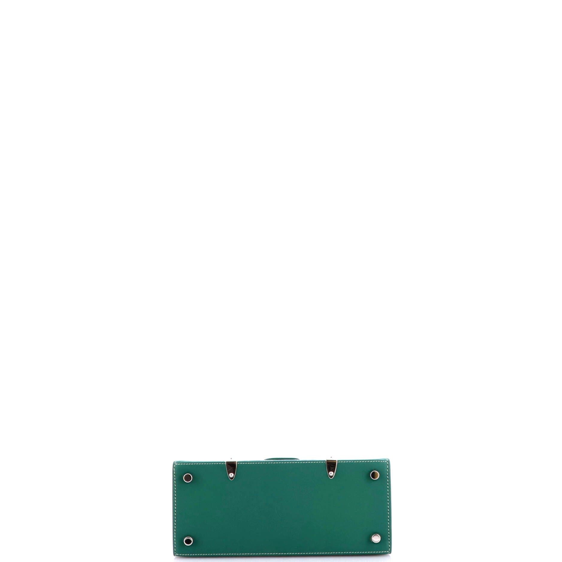 Structured Saigon Top Handle Bag Coated Canvas with Leather Mini, Alternate, color, Green