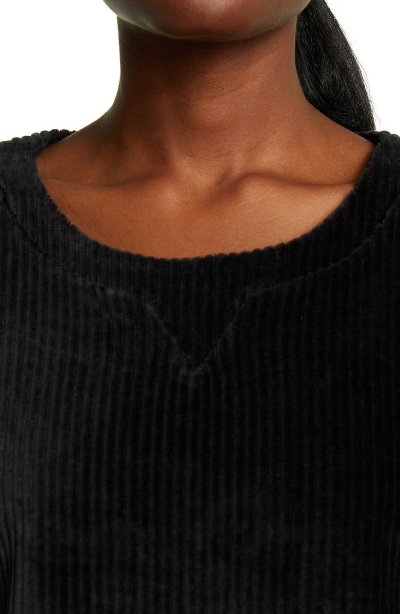 Zella Plush Corduroy Crewneck Sweatshirt, Alternate, color, 