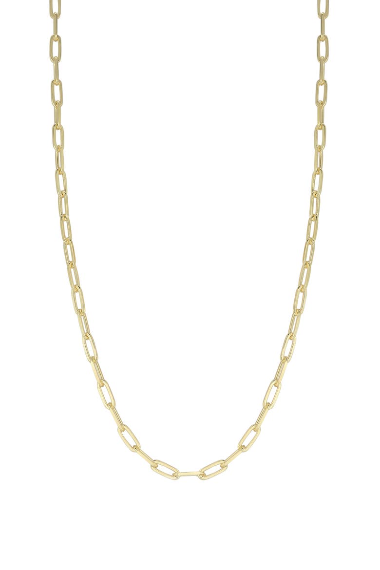 Paper Clip Chain Necklace, Main, color, GOLD