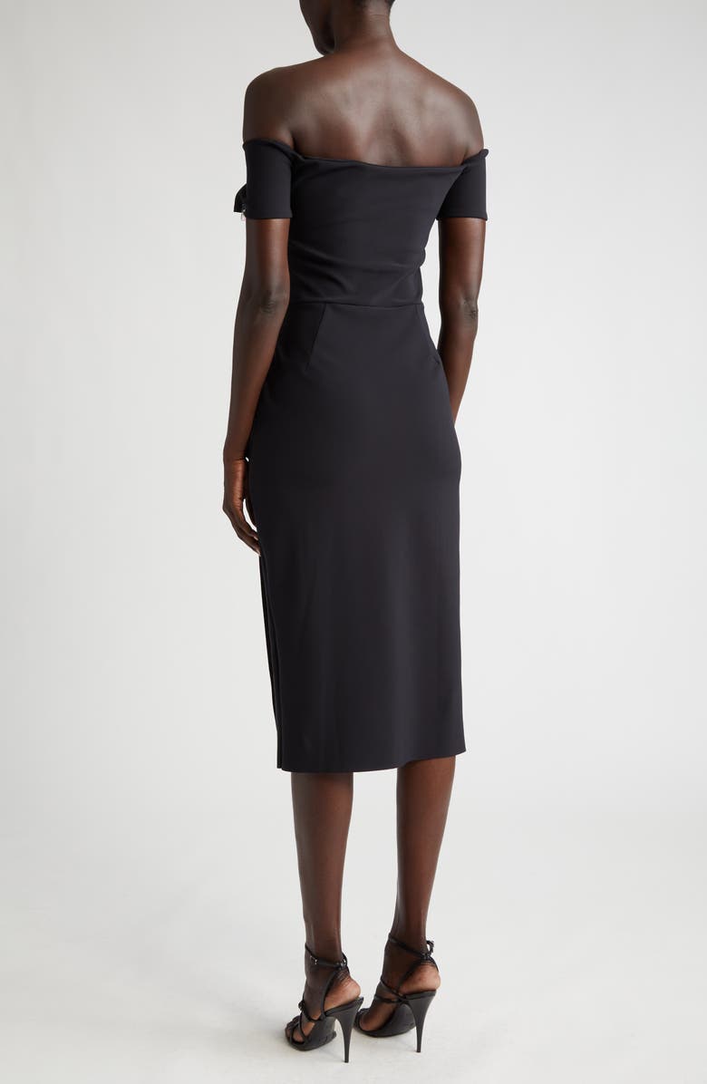 Chiara Boni La Petite Robe Selandre Off the Shoulder Sheath Cocktail Dress, Alternate, color, 37 Black