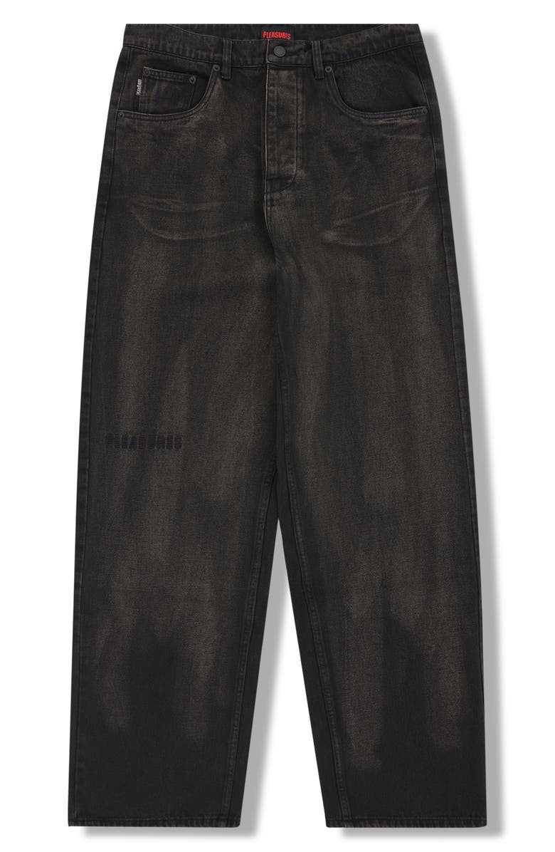 PLEASURES Oil Baggy Wide Leg Jeans, Main, color, Dark Brown