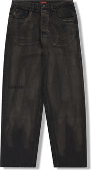 PLEASURES Oil Baggy Wide Leg Jeans