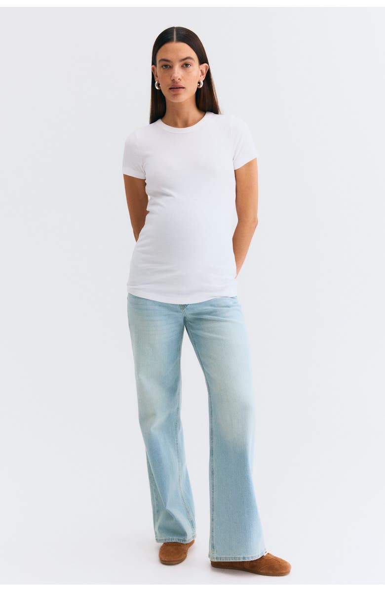 H&M Mama straight jeans, Alternate, color, Light Denim Blue
